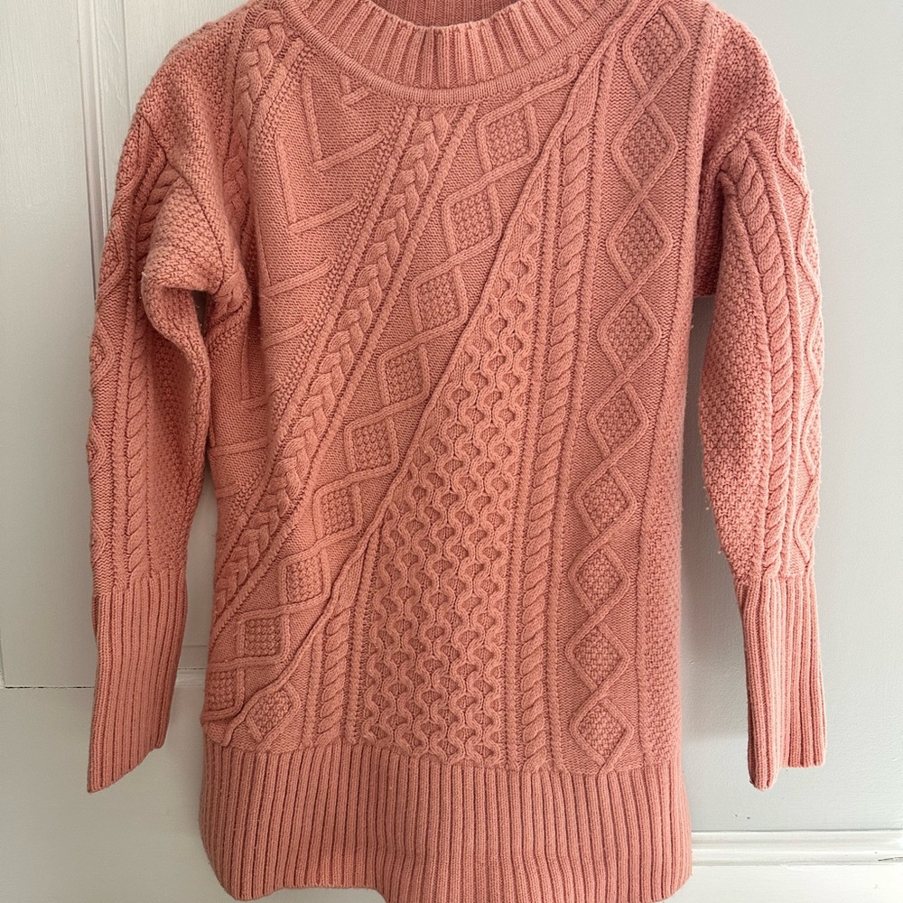 J.Crew Women's Pink Cable Knit Sweater